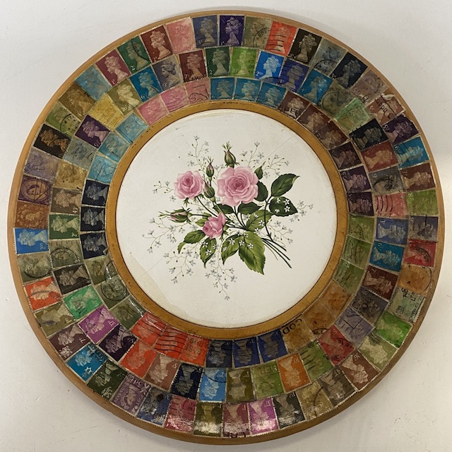 TRAY, British Stamp Decoupage Souvenir